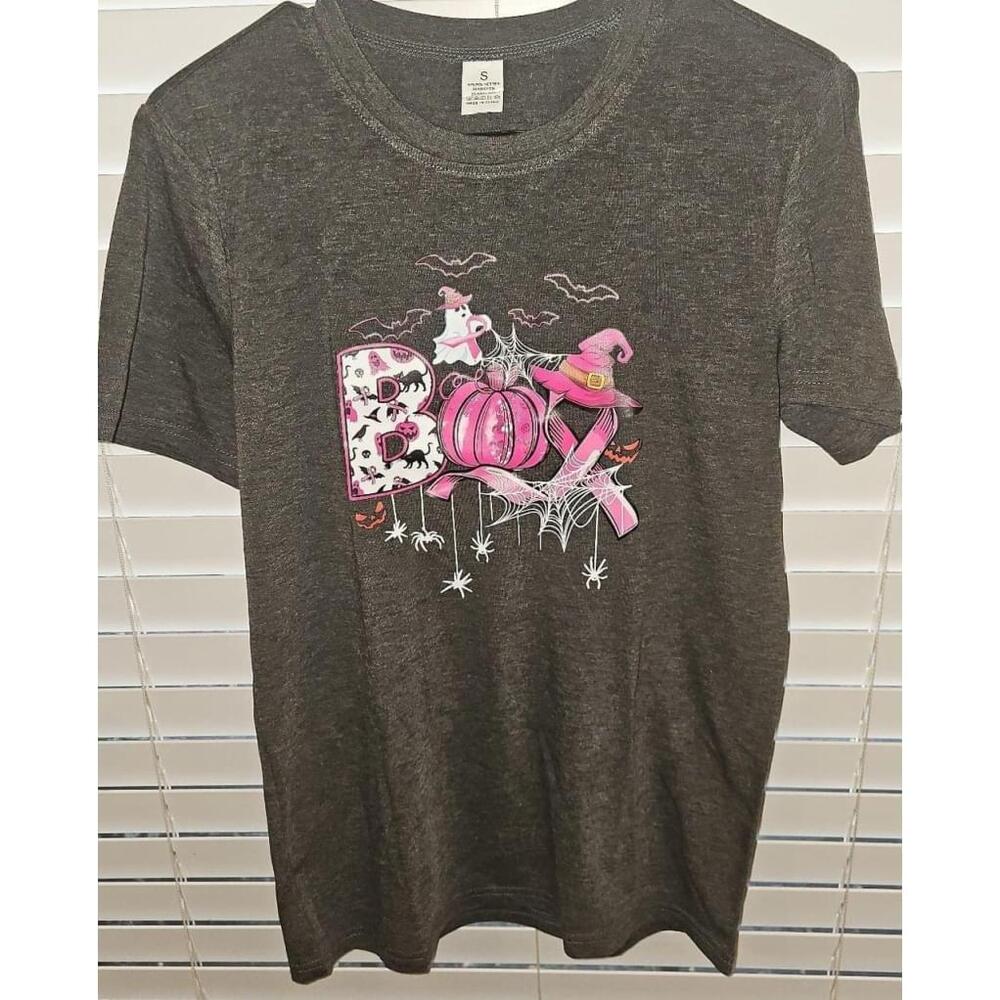 Women's Short Sleeve Graphic Tee - Pink Pumpkin Design